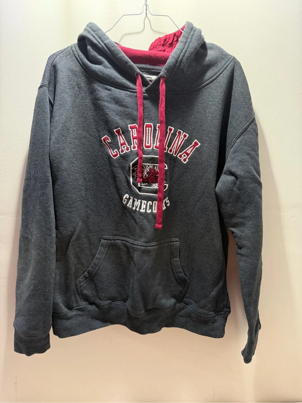 Stadium Athletics Men's Charcoal Hoodie with Maroon Accents
